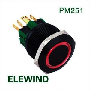 Кнопка с подсветкой ELEWIND 25мм 1NO1NC Red