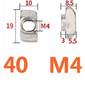 Т гайка M4 (t-nut) для верстатного профілю 4040 Паз10мм